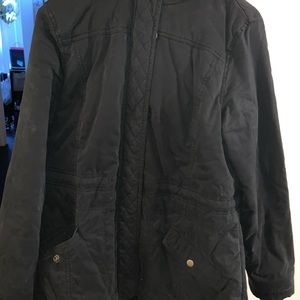 winter coat with faux fur hood lining